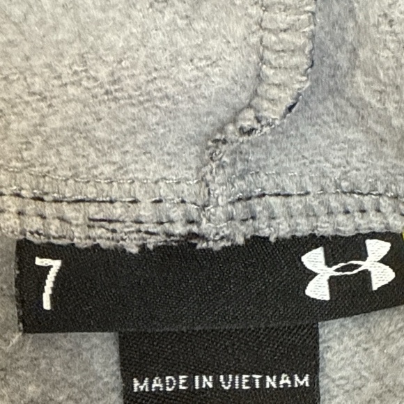 Under Armour Boys Hoodie Gray Black Logo Size 7 - Picture 10 of 12